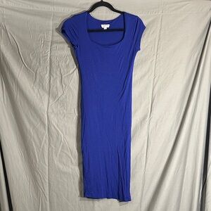 Cobalt Blue Cap Sleeve Midi Dress